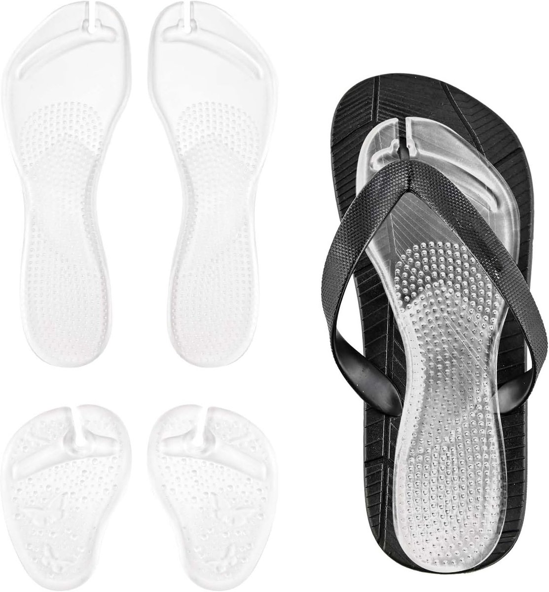 Comfortabele Flip Flops met Gel Kussens, Antislip Schoen Pads en Schokabsorberende Inlegzolen voor Betere Steun en Bescherming van de Tenen