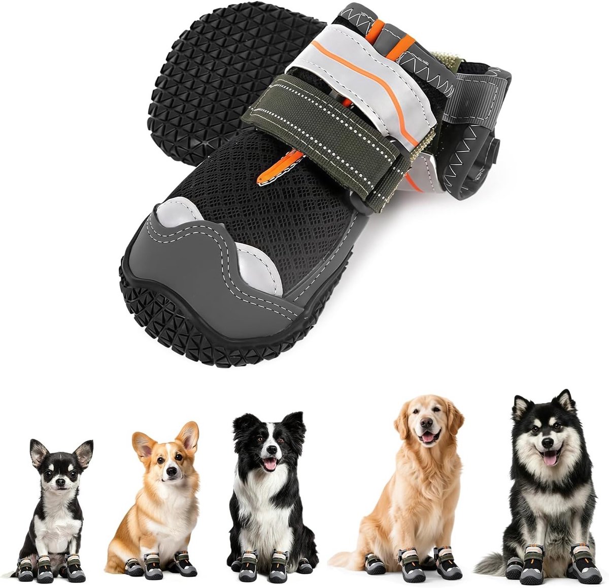Hondenschoenen voor Pootbescherming, 2 Stuks, Maat 8, Waterdicht, Antislip en Comfortabel