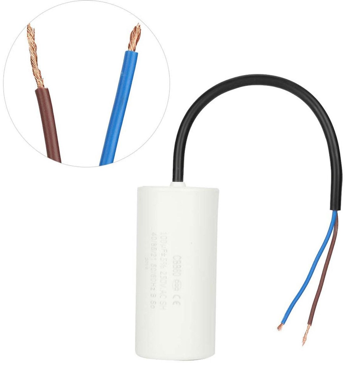 ONF3 - Gemetalliseerde condensator - Condensatormotor aandrijving - Hoge temperatuurweerstand - Witte condensator - Betrouwbare isolatieprestati...