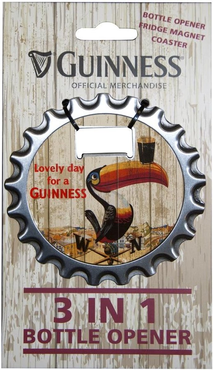 3-in-1 Flesopener Koelkastmagneet en Onderzetter Leuk Cadeau