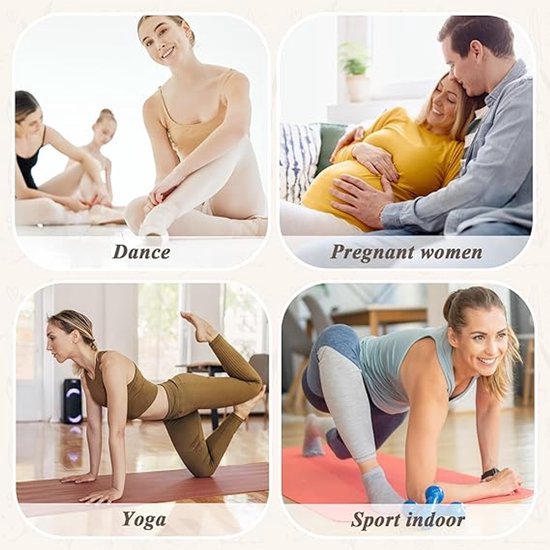 Set van 3 paar antislip yogasokken voor dames met antisliphandvatten en -bandjes van Merkloos — afbeelding 3
