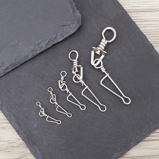 aladdien - Italiaanse Swivel Fishing Swivel Connectors - Snaps voor Lure Vissen - 50 Stuks - Duurzaam en Sterk - Geschikt voor Zoet- en Zoutwater - .. — afbeelding 3
