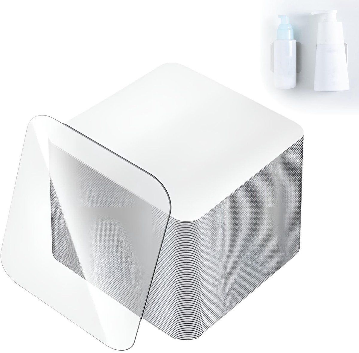 aladdien - Dubbelzijdige Nano Plakpads - Extra Sterke Plakpads - Transparant - 6x6 cm - Plakoplossingen - Voor Meerdere Toepassingen - Handig en Duu..