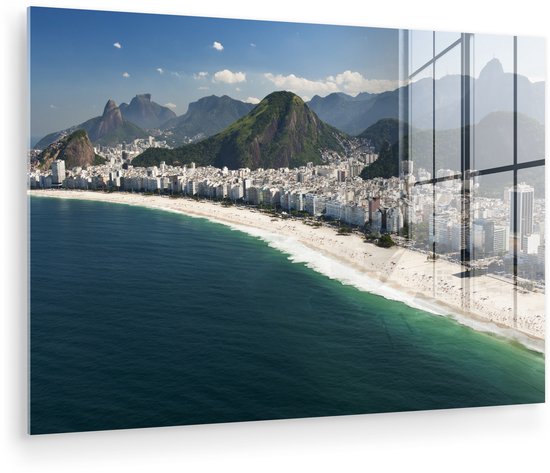 MuchoWow® Peinture sur Verre - Brésil - Plage - Rio de Janeiro - 180x120 cm - Peintures sur Verre Peintures - Photo sur Glas