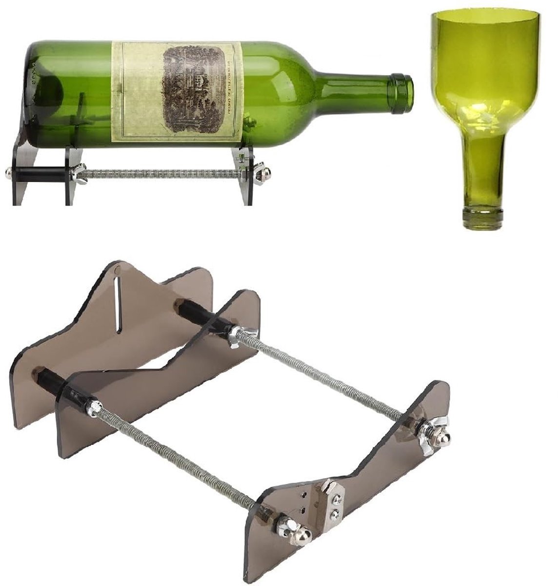 aladdien - Fles Cup Kit - Wijnfles snijder - Creatief en duurzaam - Zwart - DIY glazen snijden - Perfect voor hobbyisten - Voor wijn en bier