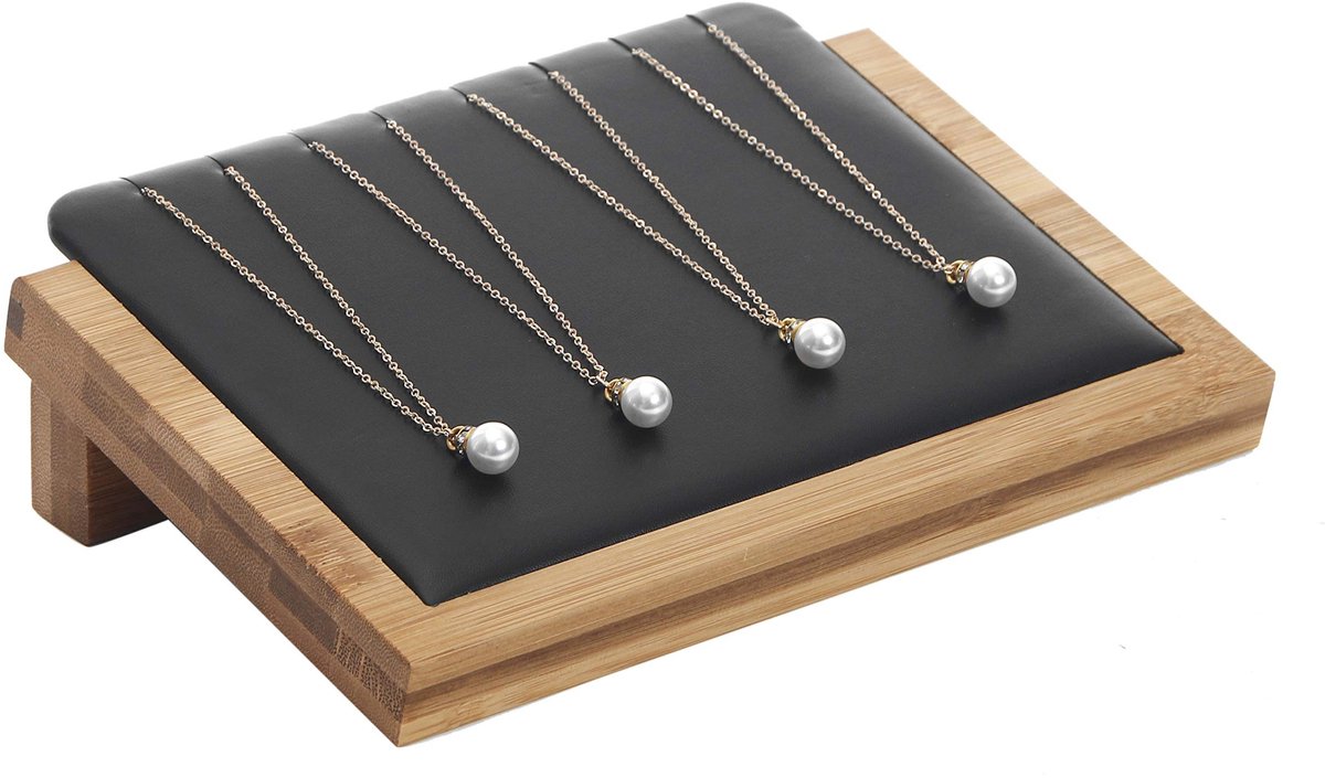 ONF3 - Sieraden Display - Bamboe Hanger Stand - Modern en Stijlvol - Voor Kettingen - Eenvoudige Toegang - Geschikt voor Sieraden - Kleur Bamboe
