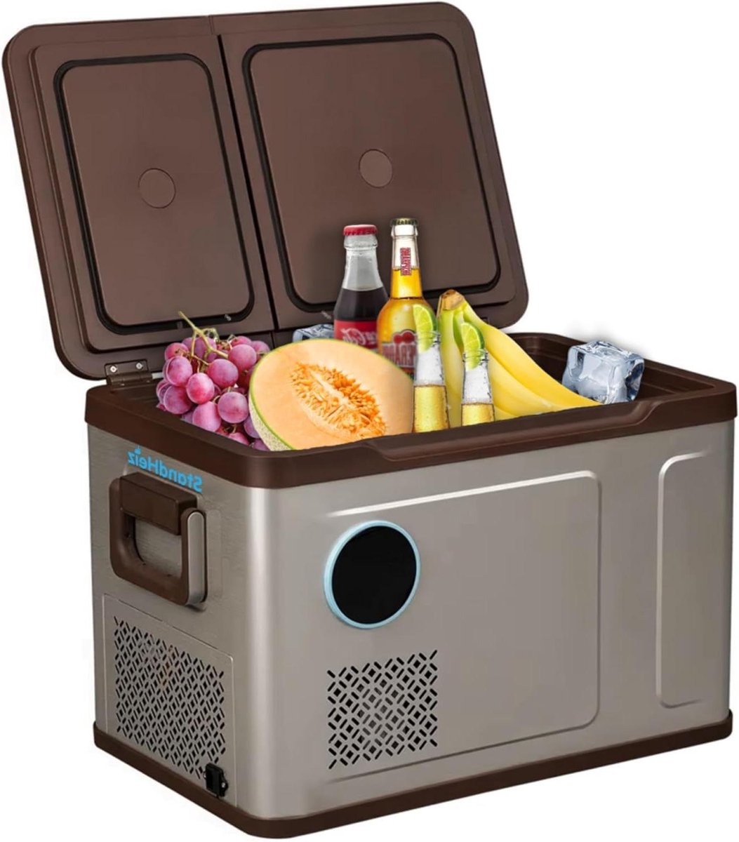 Draagbare Koelkast - Compressor Koelbox - Reizen en Kamperen - Twee Regelbare Vakken - 31 Liter - Zwart