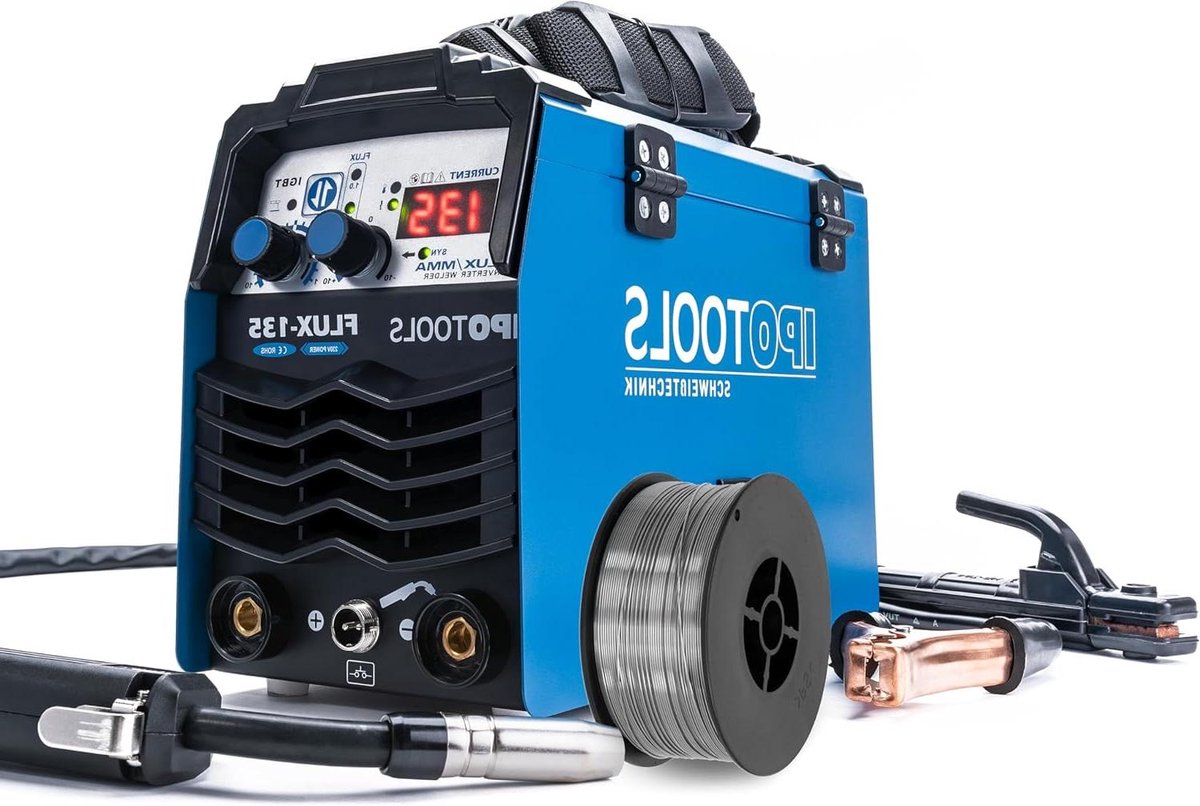 Vuldraad Lasapparaat - Inverter MIG MMA - Metaal Bewerken - Gasloos Lassen - 135 Ampere - Zwart