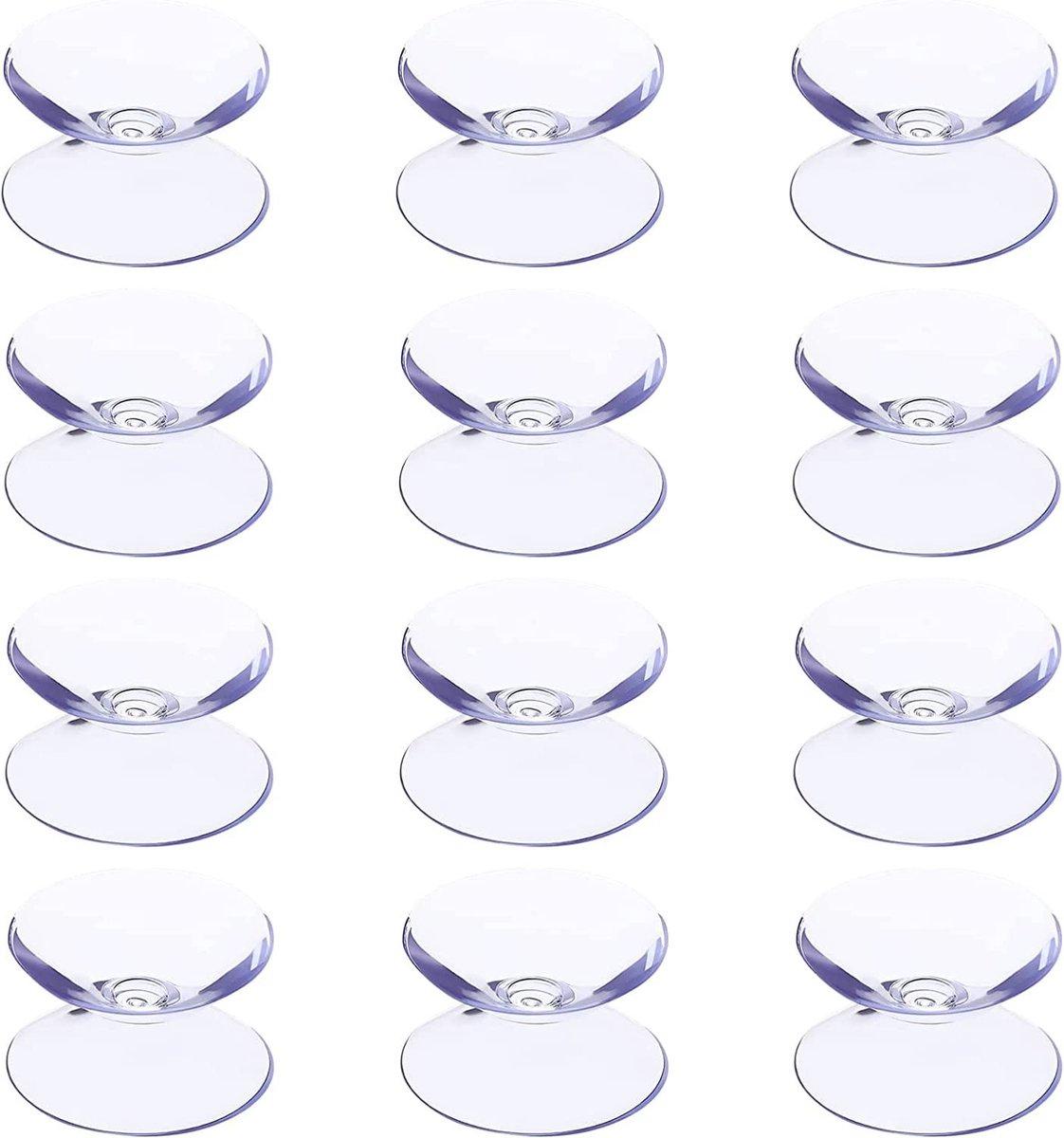 aladdien - Dubbelzijdige Zuignap Pads - Sterke Zuignappen voor Glazen Tafelbladen - Transparant - 30mm - Perfect voor Meubels - 12 Stuks - Onopvalle...