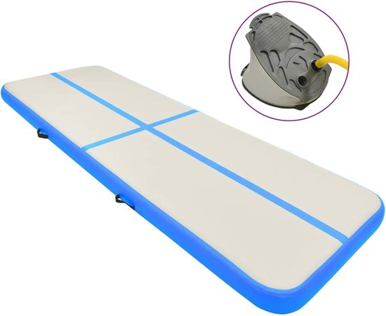 Opblaasbare gymnastiekmat - Turnmat Airtrack - Thuis sporten - Inclusief pomp - 300 x 100 x 15 cm - Blauw — afbeelding 5