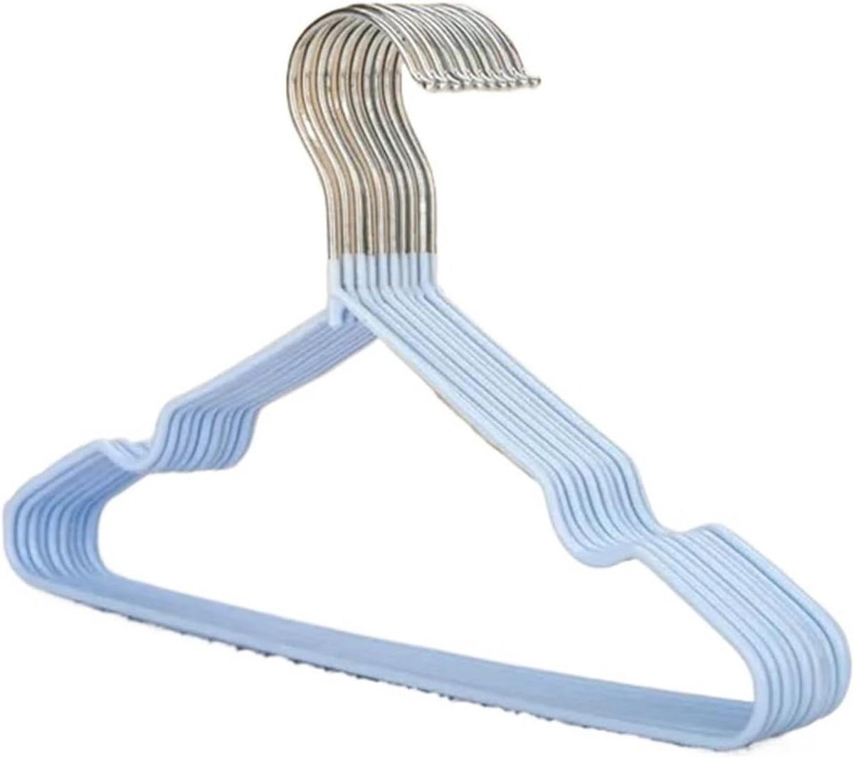 Kleerhangers Pakken - Antislip Hangers - Kleding Opbergen - Rubberen Coating - 10 Stuks - Blauw