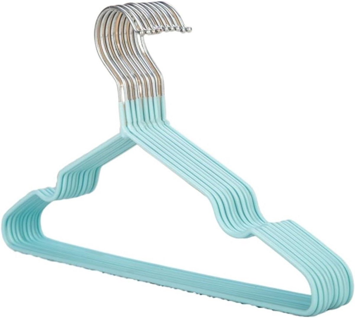 Kleerhangers - Antislip hangers - Kleding organiseren - Met rubber coating - 10 stuks - Groen