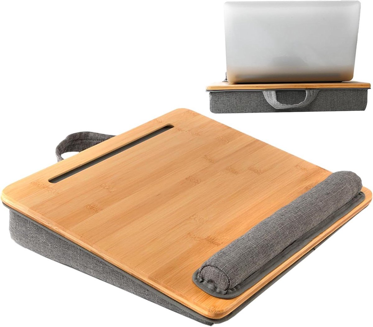 Laptoptafel - Schoottafel - Comfortabel werken - Met polssteun - 42x34 cm - Bruin