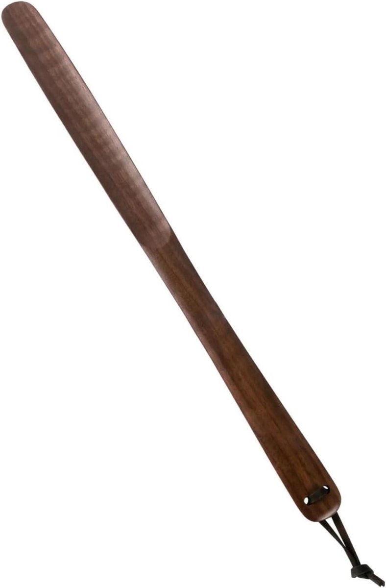 Houten Schoenlepel - Lange Schoenhelper - Schoenen Aantrekken - Buigt Niet - 50 cm - Zwart