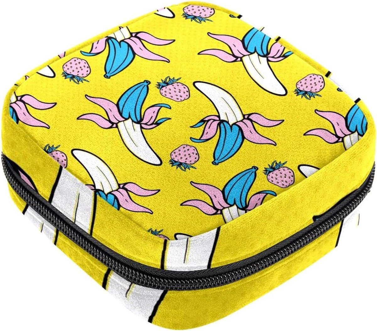 Maandverband tas - Periode kit - Persoonlijke hygiëne - Zacht fluweel en spons - 17x17x12 cm - Meerkleurig