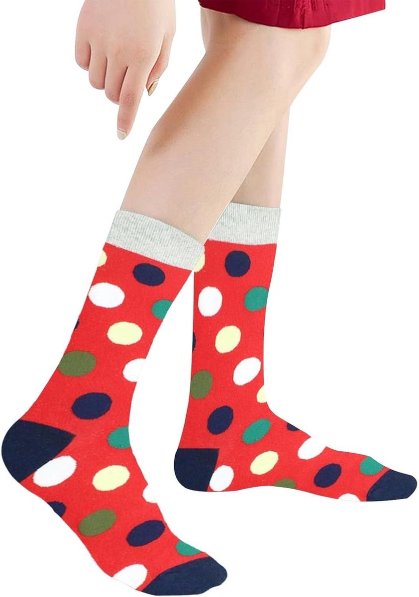 Dames Sokken - Knuffel Kousen - Warm Binnen - Zacht Pluche - Over de knie - Multicolor