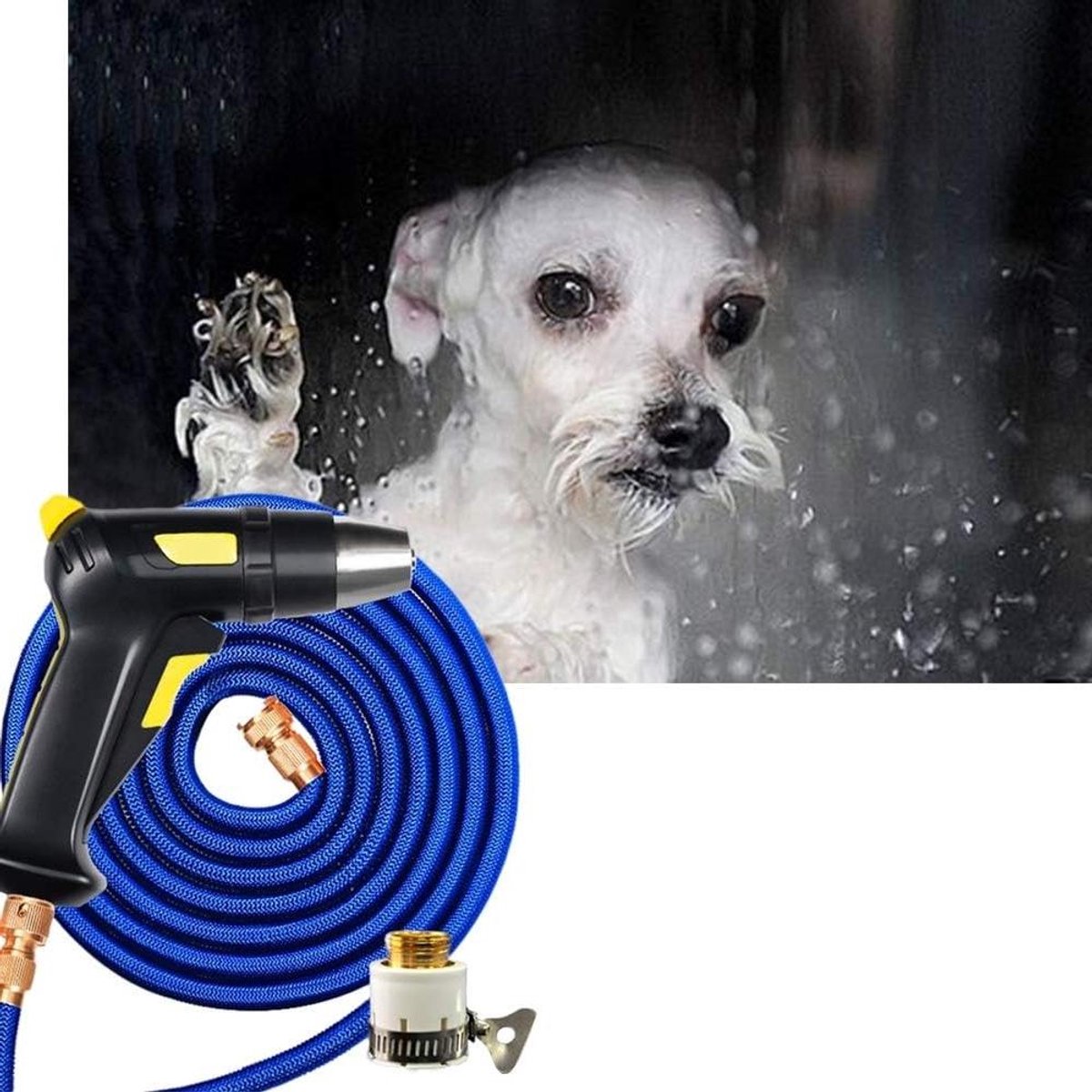 Waterpistool - Sproeier Tuin - Auto Wassen - Verstelbare Spray - 2.5m Pak - Zilver