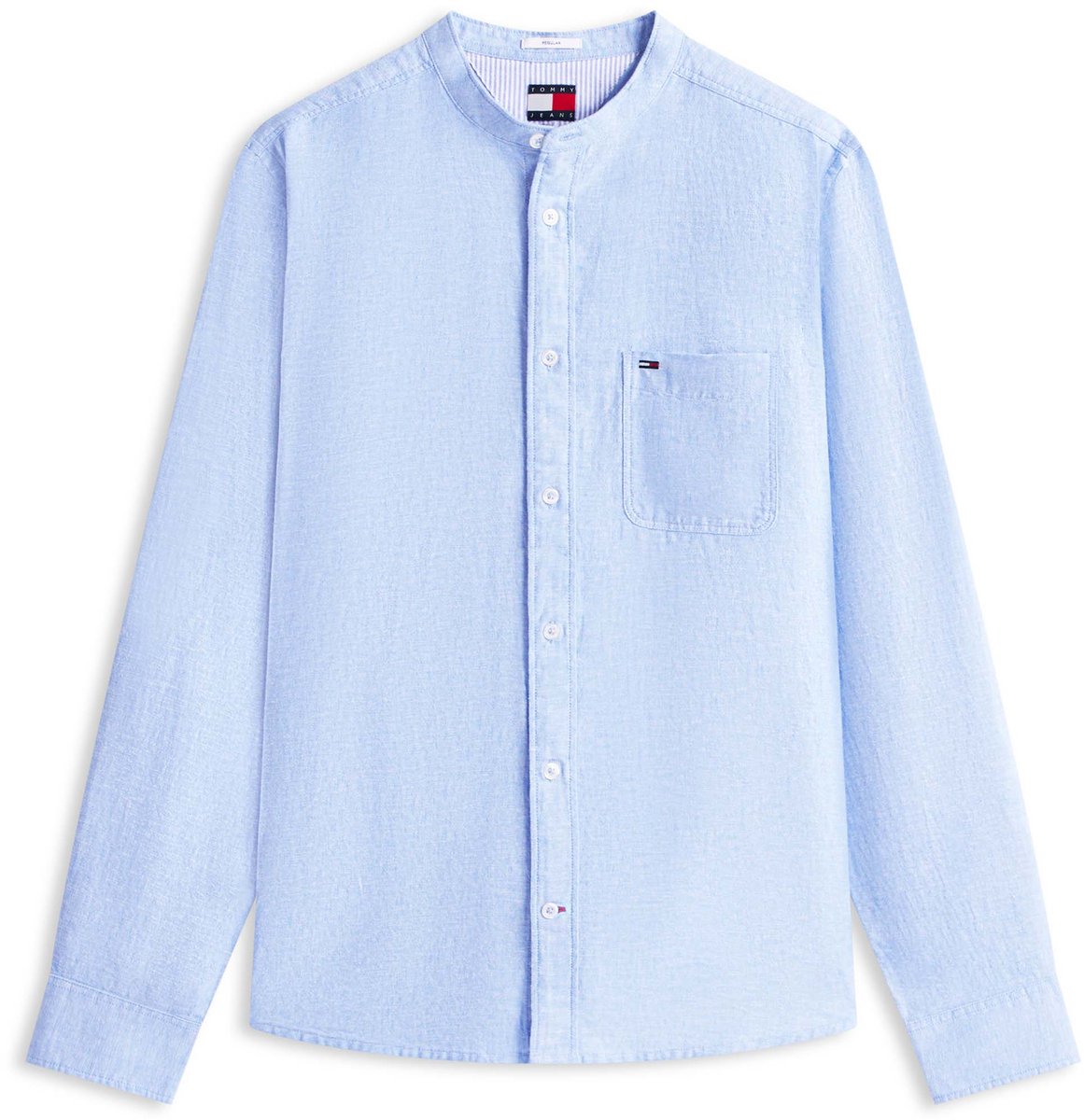 Tommy Jeans Overhemd Tjm Reg Linen Mx Ban Fashion Wear Volwassen Blauw