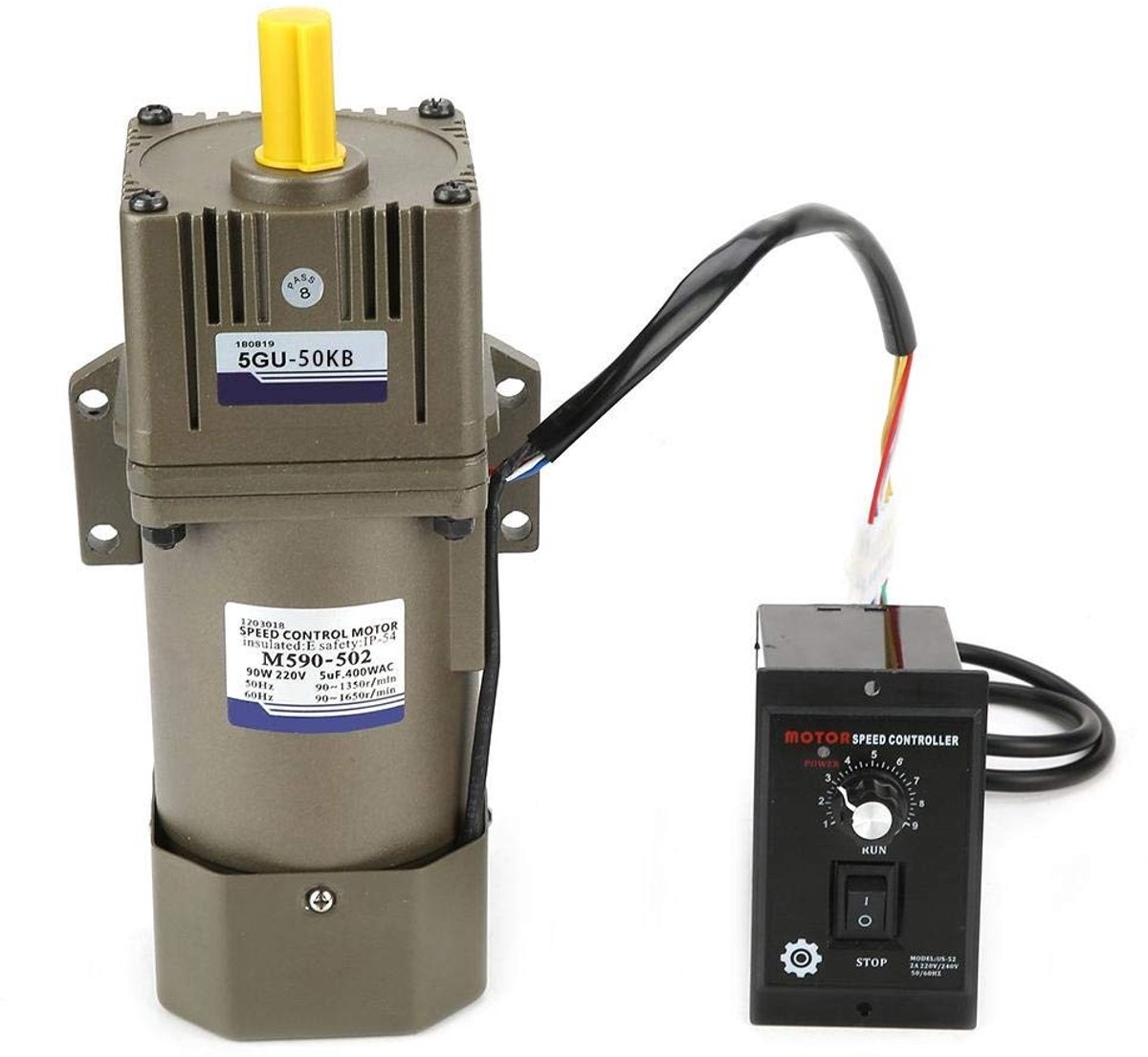 aladdien Asynchrone Aandrijfmotor - Verstelbare Snelheid - Compact en Energiezuinig - 220V - 90W - Geschikt voor Verpakkingsindustrie - 1550 RPM