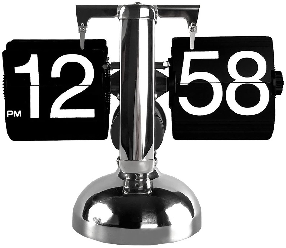 ONF3 - Retro Minimalistische Digitale Flip Klok - Luxe Bureauklok - Zwart - Grote Cijfers - Nauwkeurige Tijdwaarneming - Geschikt voor Woonkamer