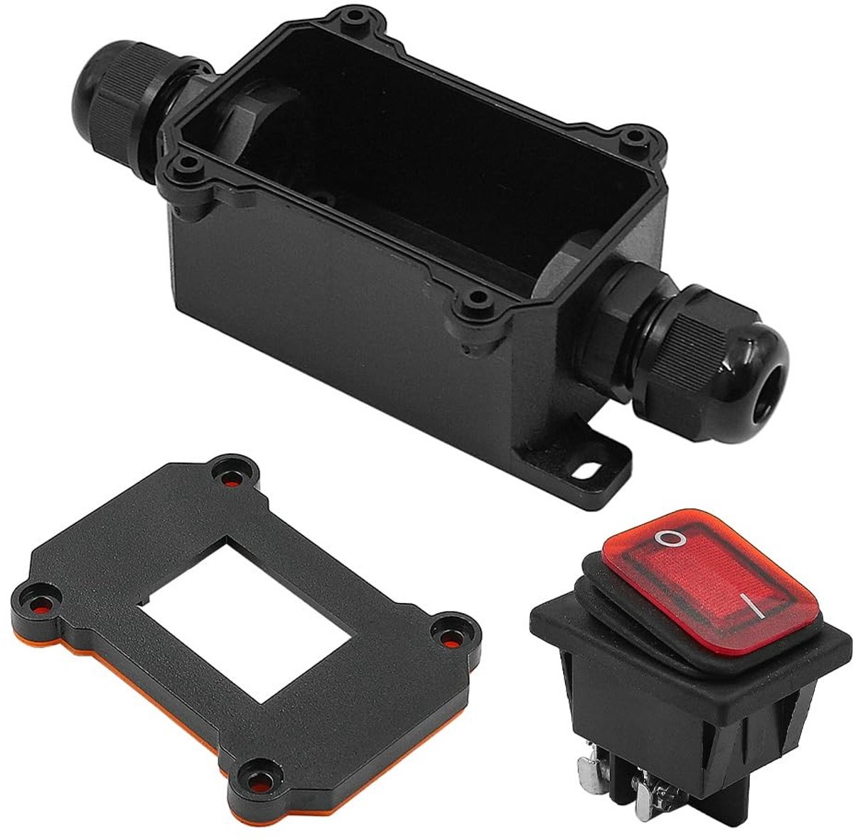 aladdien - IP67 Waterdichte Snoerschakelaar - Tuimelschakelaar voor Buitentoepassingen - Rood - AC 220V - Geschikt voor Camping en Verlichting - Wat..