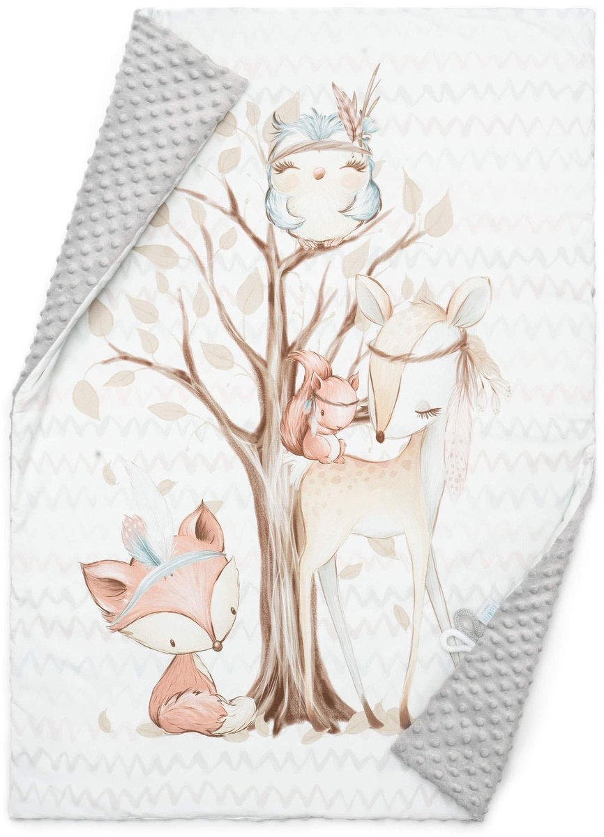 aladdien - Babydeken - Knuffeldeken - Premium kwaliteit - Grijs - Kruipdeken - Superzacht katoen - Geschikt voor baby's en peuters - 75 x 100 cm
