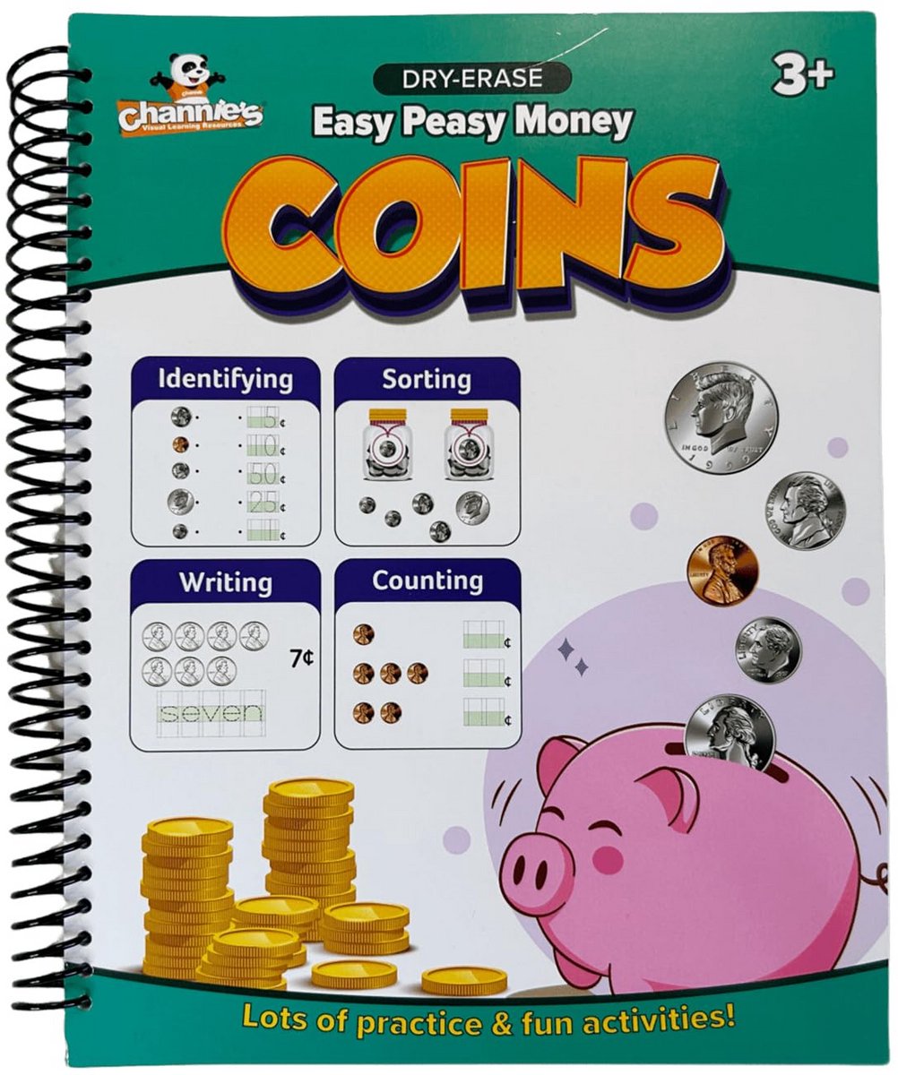 Droog Gummen Leerboek Munten Tellen voor Kinderen 3-8 Jaar - Interactief Werkboek Geld Educatie