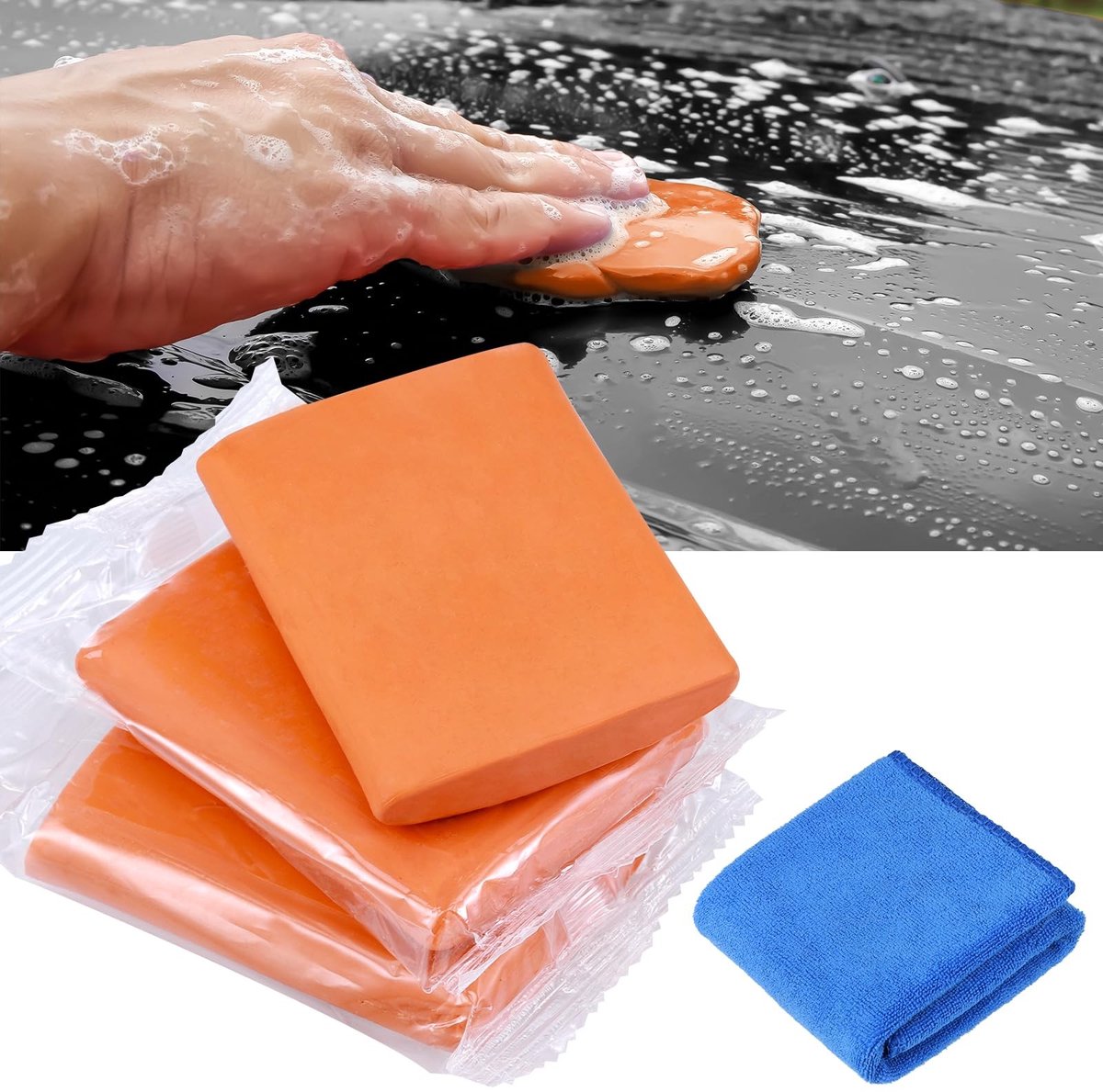 aladdien - Magic Car Clay Bar - Reinigingsklei - 3 Stuks - Oranje - Lakverzorging - Autoreiniging - Velgenreiniging