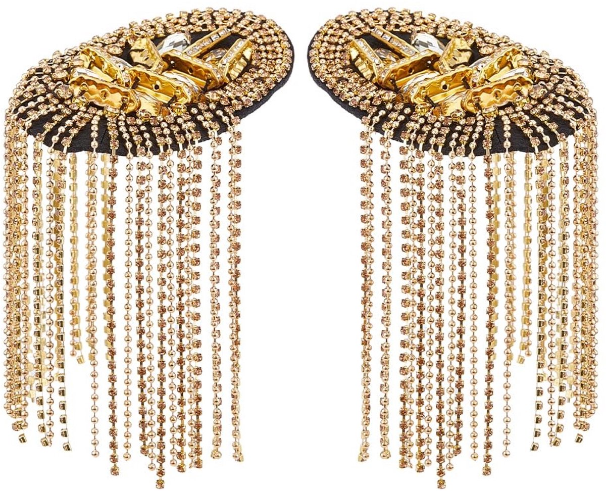 aladdien - Mode Kwastje - Afneembare Schouderbadge - Punk Modestijl - 18.5x5.4cm - IJzer en Strass - Decoratie voor Jassen - Perfect v...