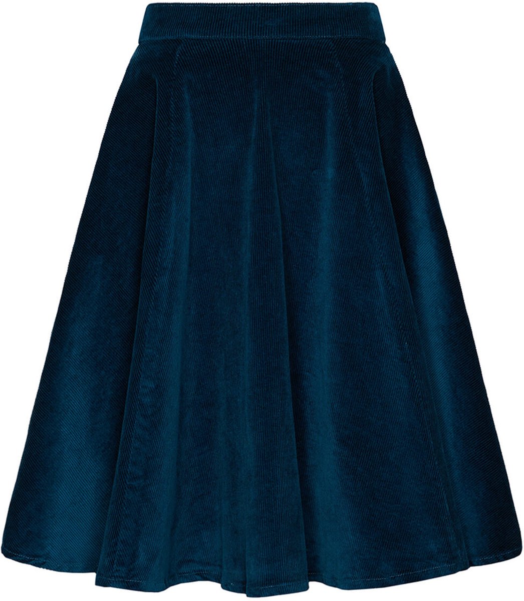 Succubus Clothing Olivia Corduroy Swing Rok Teal