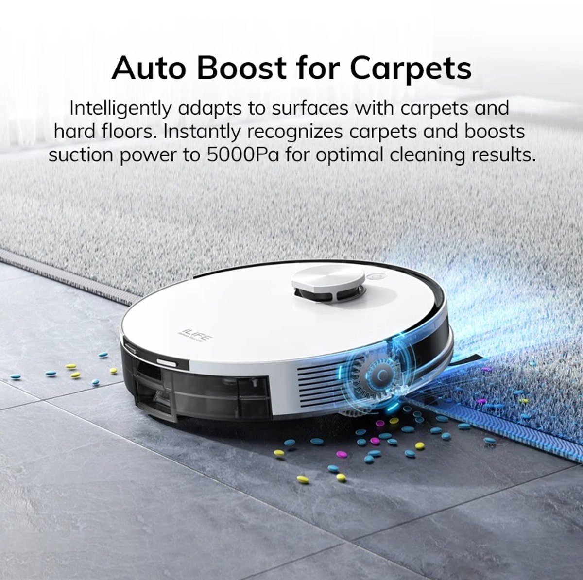 ILIFE A30 PRO 5000Pa Zuigkracht Robotstofzuiger en dweilcombinatie-Zelfleegfunctie- 60 dagen capaciteit- App/afstandsbediening- 180 minuten gebruiksduur