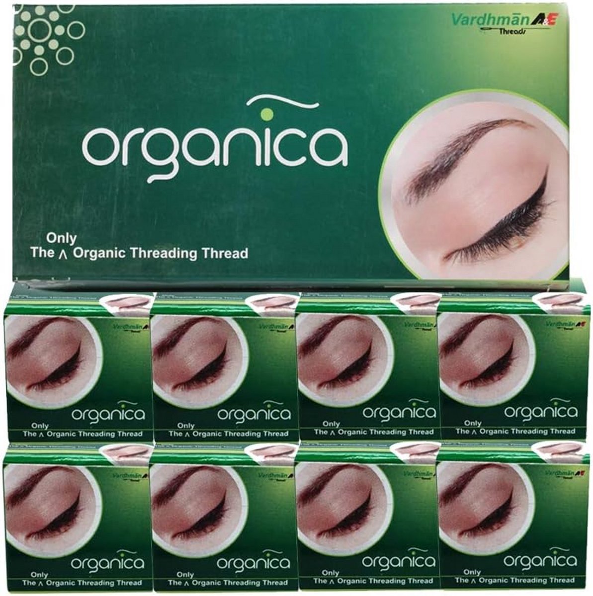 Organica Wenkbrauw Threading Antibacterieel Katoen Draden Gezichtshaar Verwijdering 300m - Doos van 8 Spools