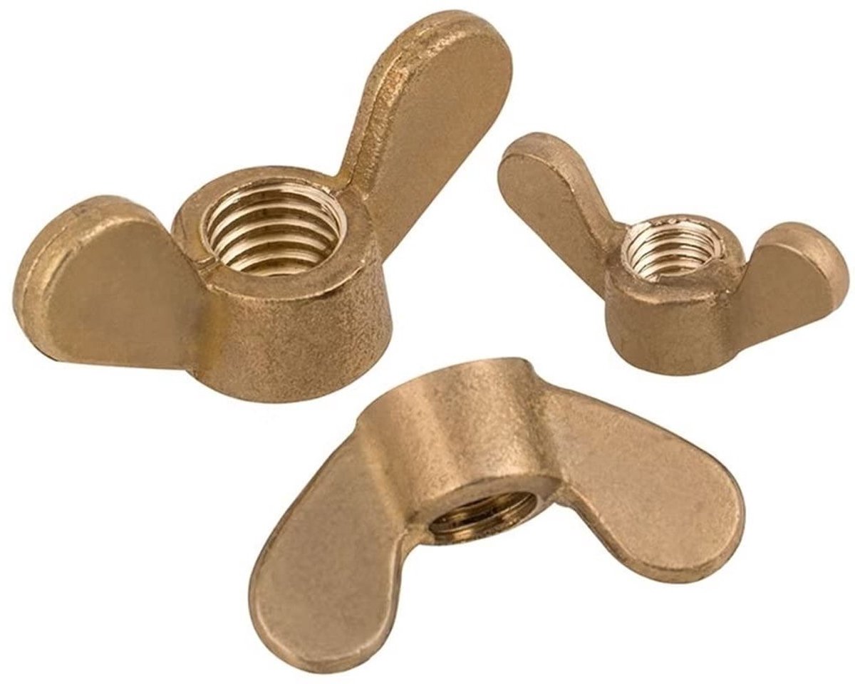Handmoeren van Messing - Vlindermoeren M5 - Set van 6 - Duurzaam en veelzijdig voor bevestigen en monteren