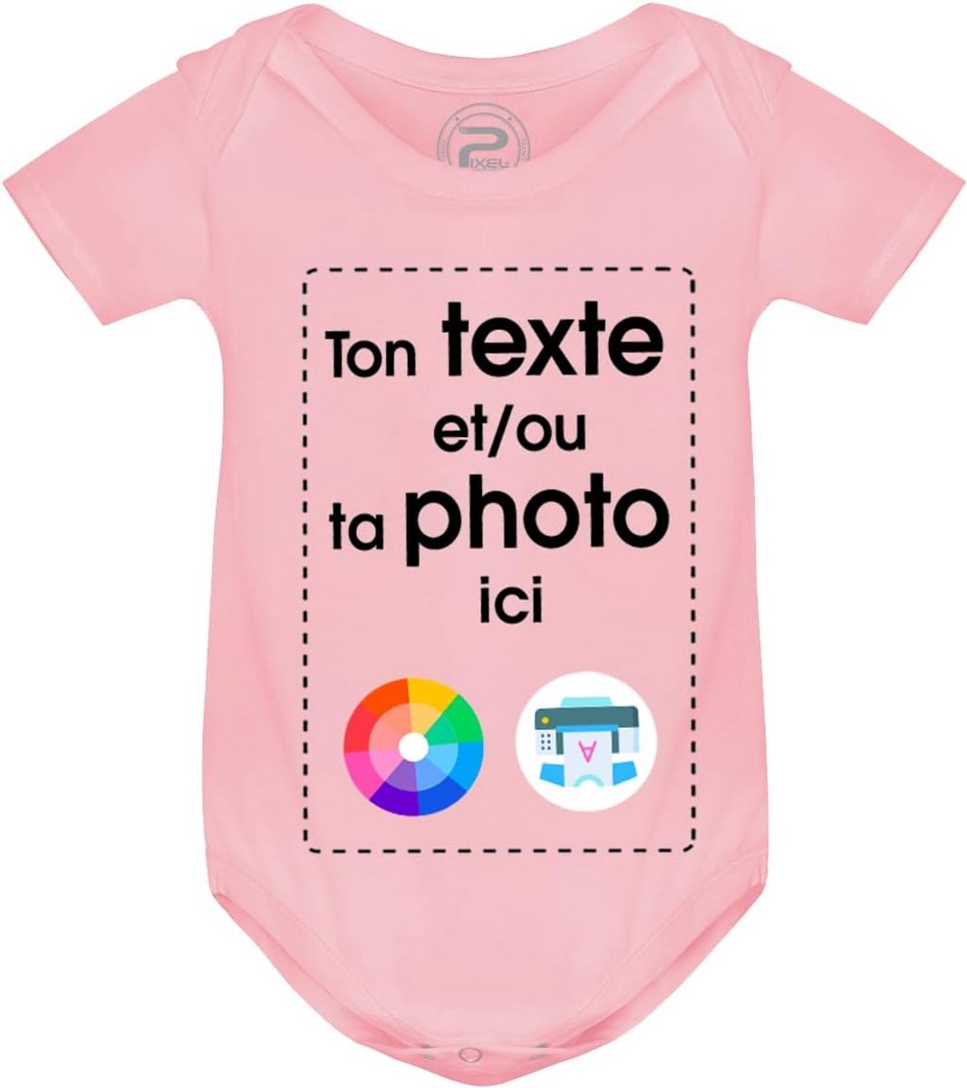 Create your personalised bodysuit with text or photo printed baby romper - funny and funny bodysuit - gift idea for birth