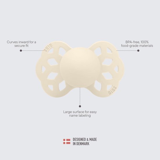 BIBS Infinity Anatomic Teat Pack of 2, BPA Free, Anatomical Silicone Teat, Anatomical Teat, Silicone, Made in Denmark, Size 2 (Pack of 2), Blossom/Dusky Lilac van BIBS — afbeelding 4