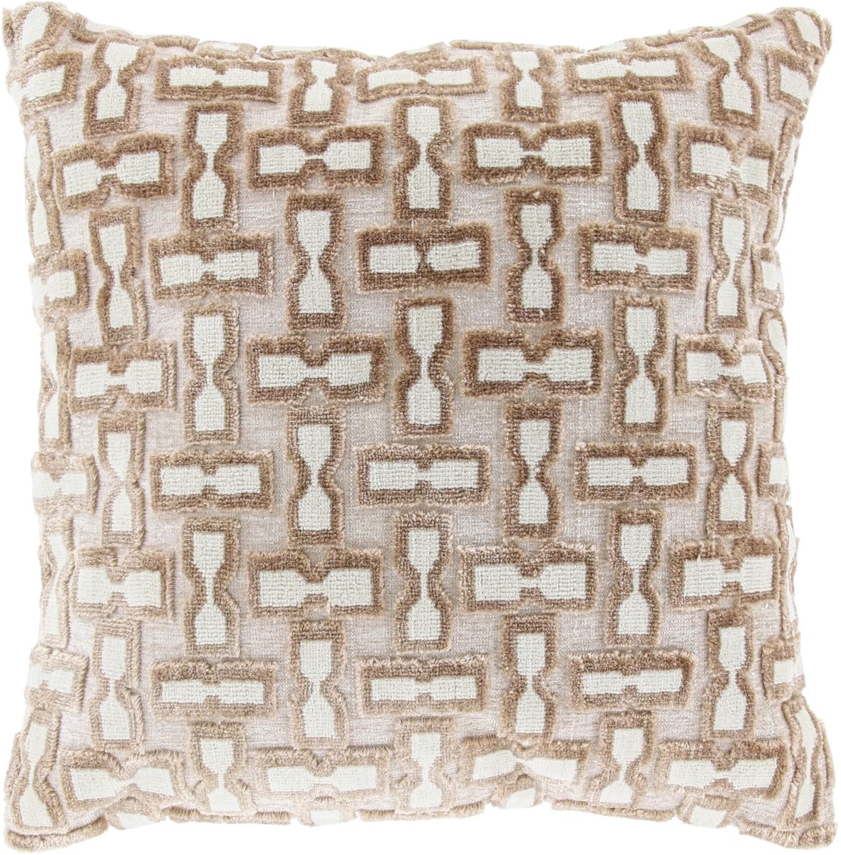 Unique Living Sierkussen Selina - zachte stof -kleur zand - 45x45 cm (BxD) - Retro 3D patroon Beige/Bruin/Creme