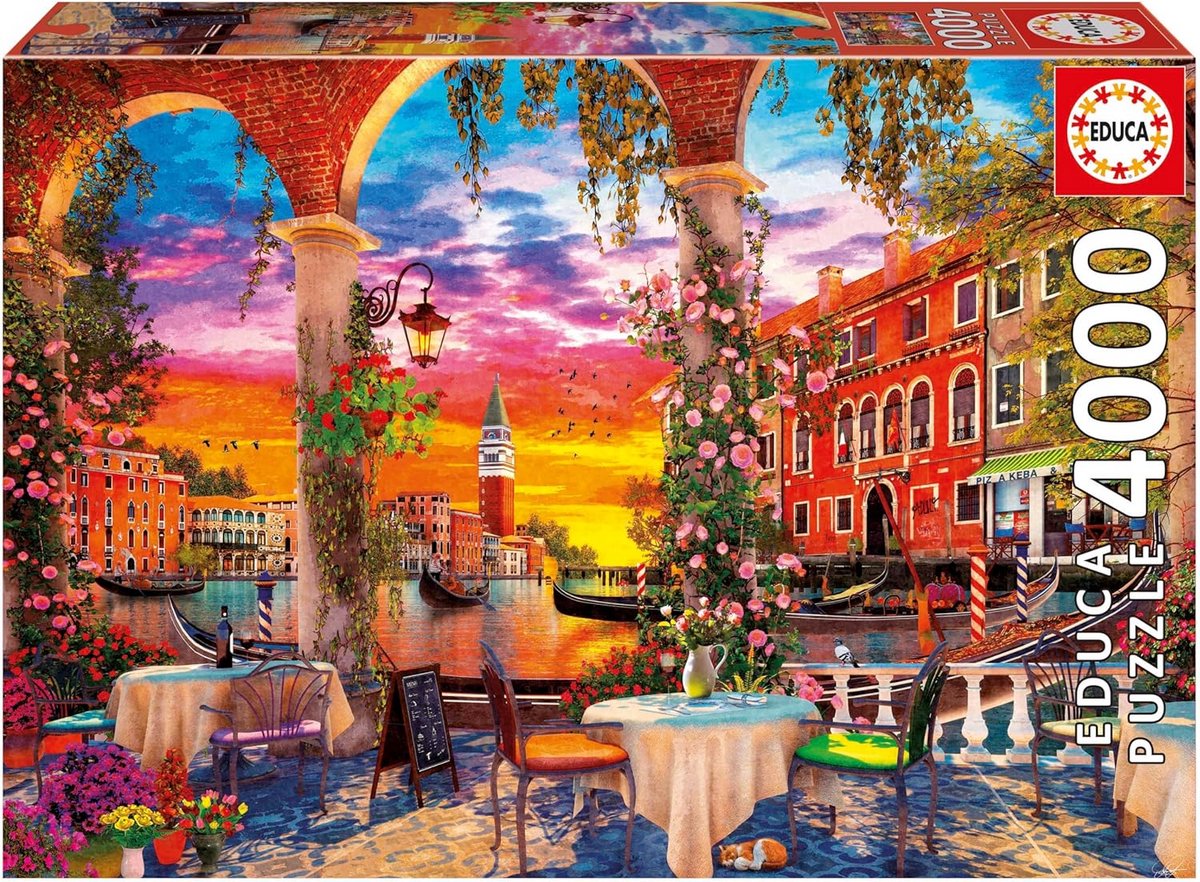 Grote Puzzel 4000 Stukjes Landschap Venetië 136x96 cm Inclusief Service Verloren Stukjes