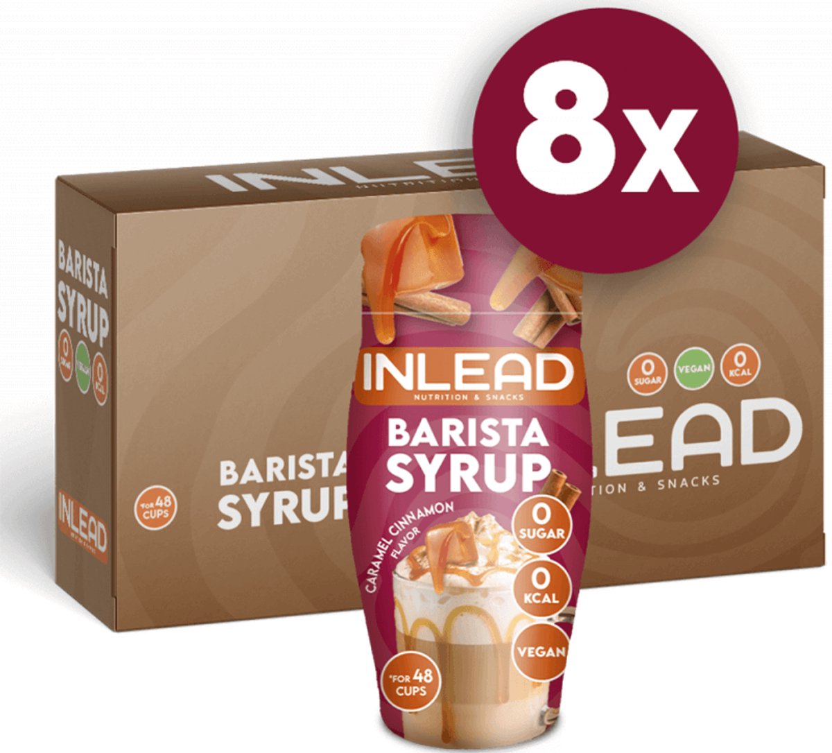 Inlead Barista Syrup (8x65ml) Caramel Cinnamon - Functionele voeding - Sauzen/Siropen