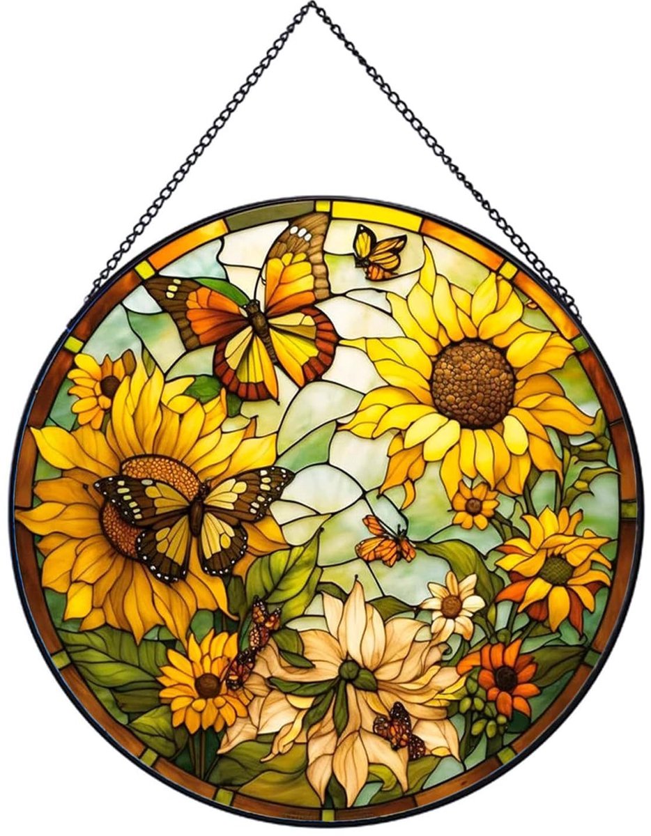 Glazen Zonnevanger | Transparante maanvormige zonnevanger/dromenvanger | Elegante raamdecoratie die een warme sfeer in huis creëert | Woondecoratie | 16 cm | Stijl 1