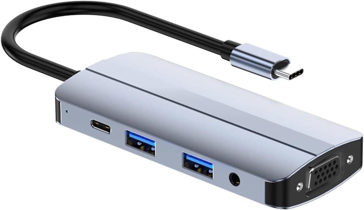 USB C Hub - Poort Expander - Productiviteit Verhogen - 8 Poorten - 4K HDMI - Grijs