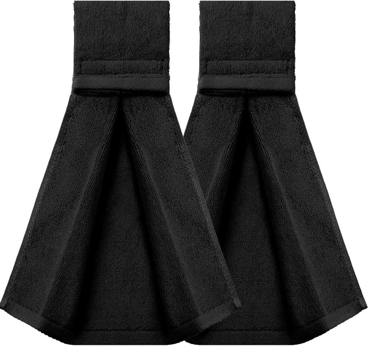Voetbalhanddoek Set - Sportdoek - Zweet Absorberen - Ademend Polyester - 2 stuks 10x45 cm - Zwart