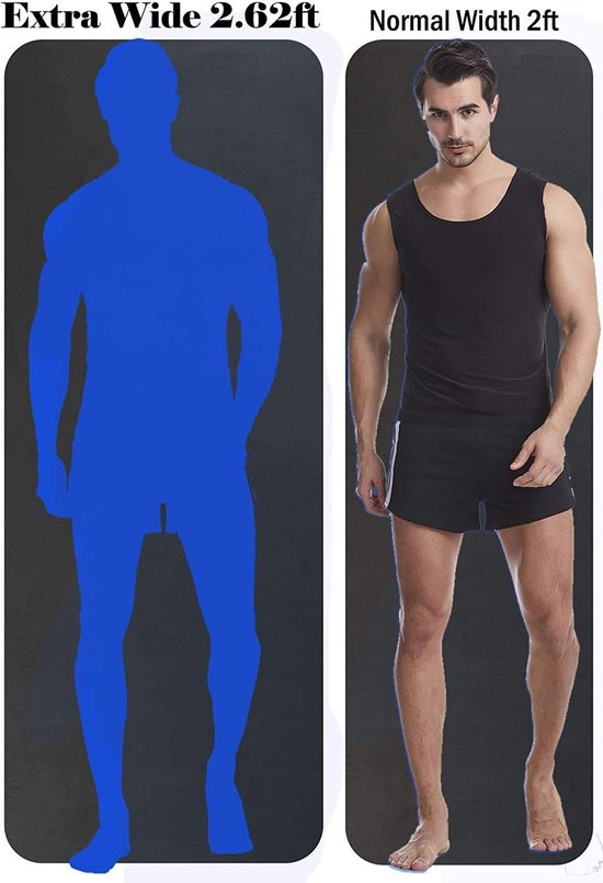 Yogamat - Fitnessmat Oefenmat - Thuis Sporten - Extra Breed Antislip - 183 x 82 cm - Zwart van Yogamat — afbeelding 2
