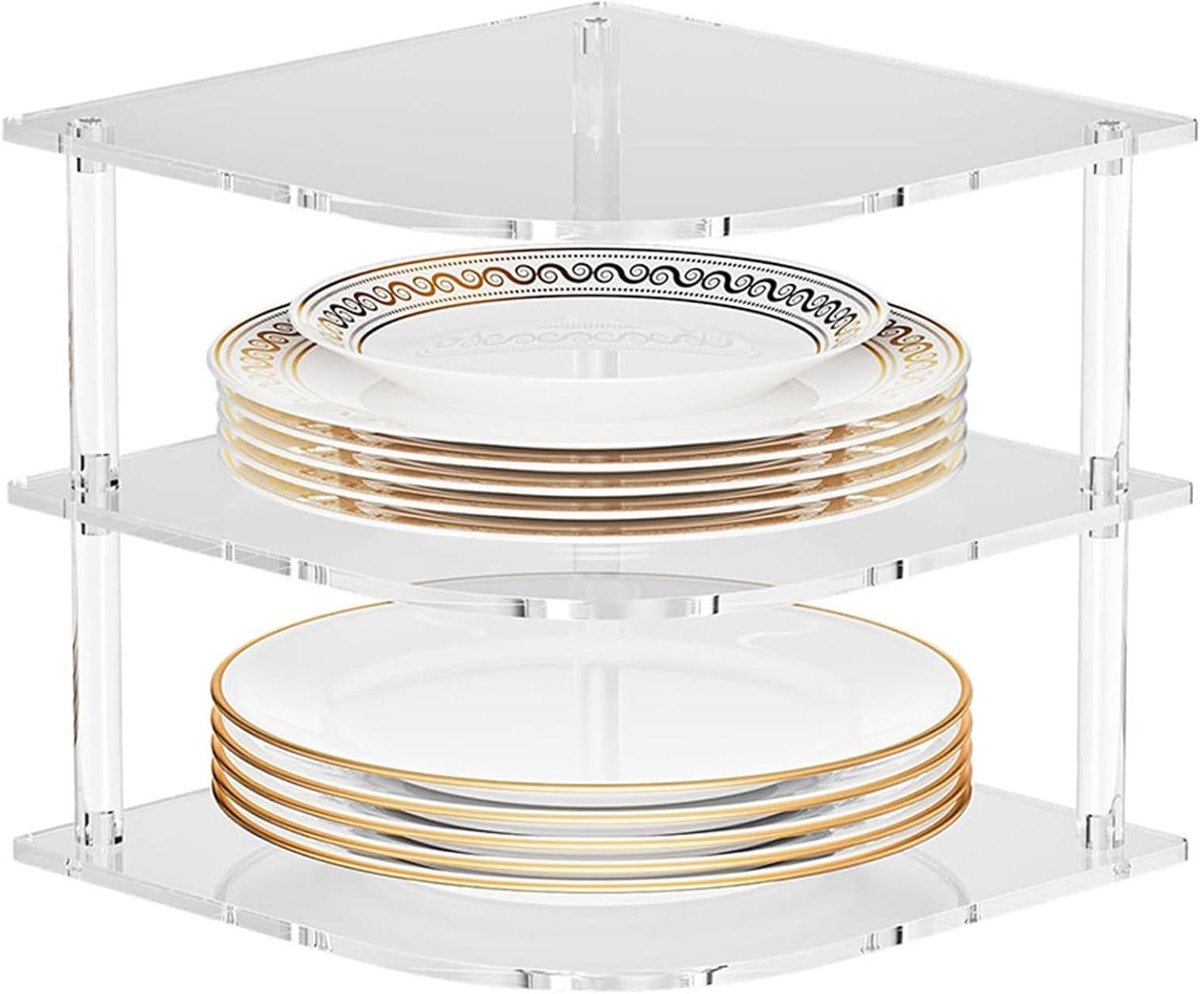 Schotel Organizer - Hoekrek Keuken - Kast Ordenen - Ruimtebesparend Ontwerp - 3 Tier - Helder