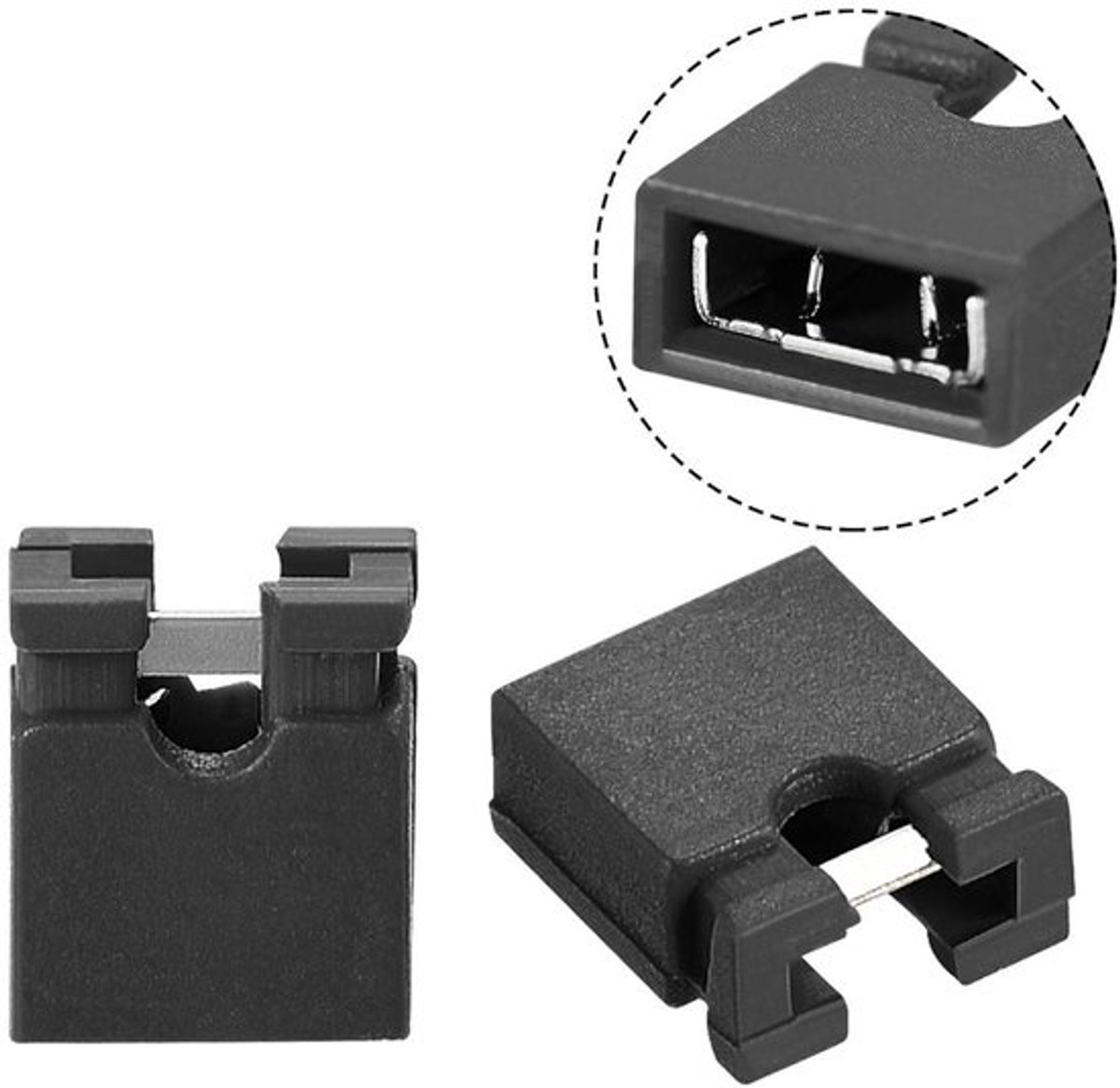 Set van 30 zwarte jumpercaps voor 2,54 mm pin-header, mini-micro jumperbrugstekkers