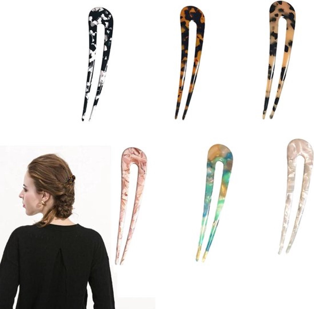 Franse haarspelden voor Dames Bun - Vintage haarstylingaccessoires