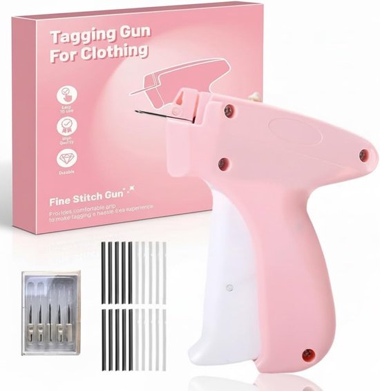 Stitch Gun for Clothing, Tagging Gun and Price Tag Attacher with 5 Needles, 500pcs 0.2" Barbs and 500pcs 2" Barbs