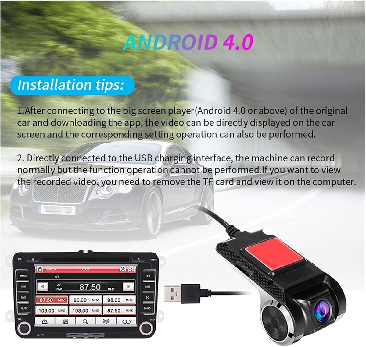 WiFi Dashcam / Autocamera (DVR) – Nachtzicht – 1080p – foto 2
