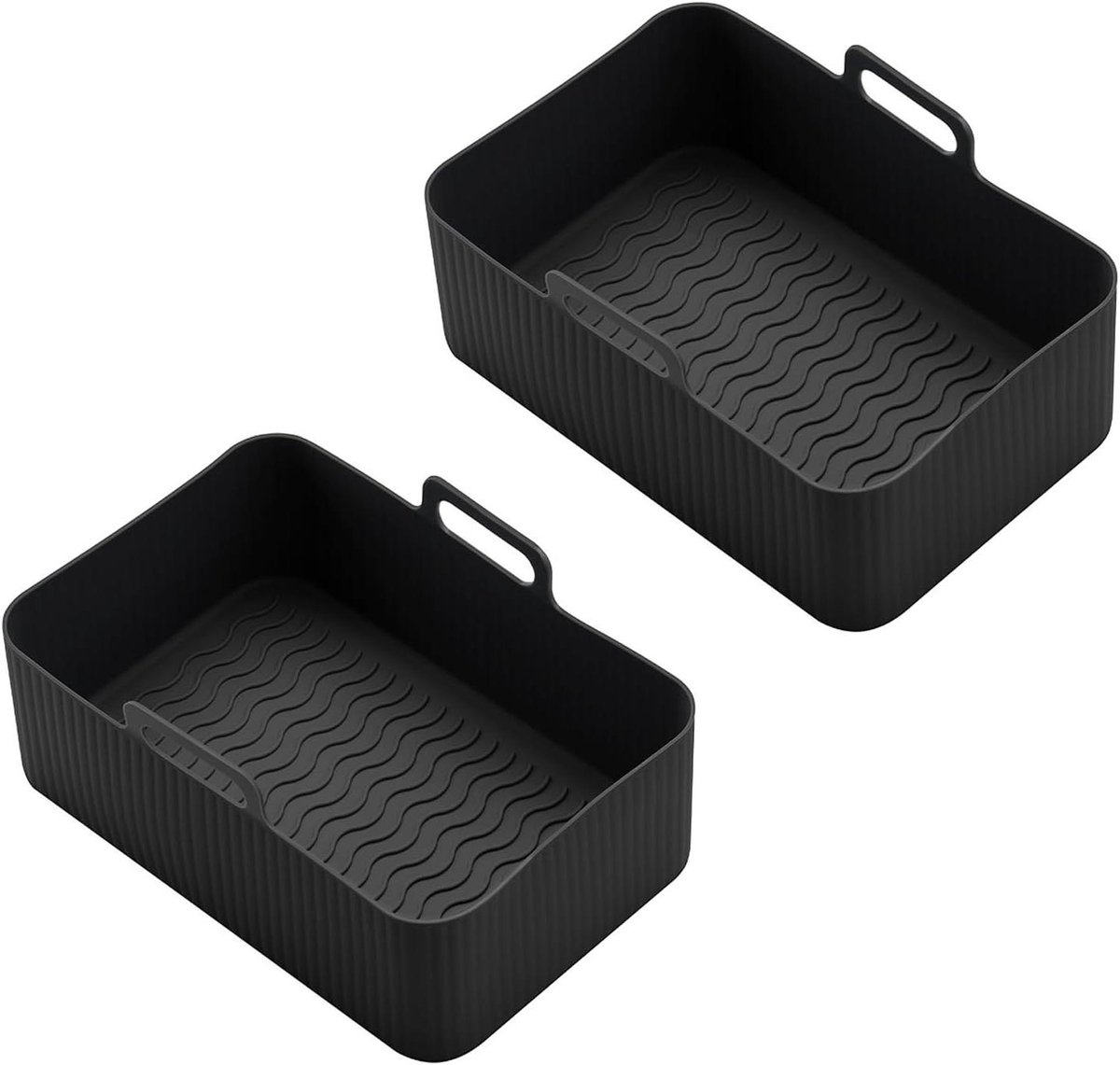 Siliconen Frituursets - Airfryer Accessoires - Gezond Koken - Voedselveilig Materiaal - 2 Stuks - Zwart