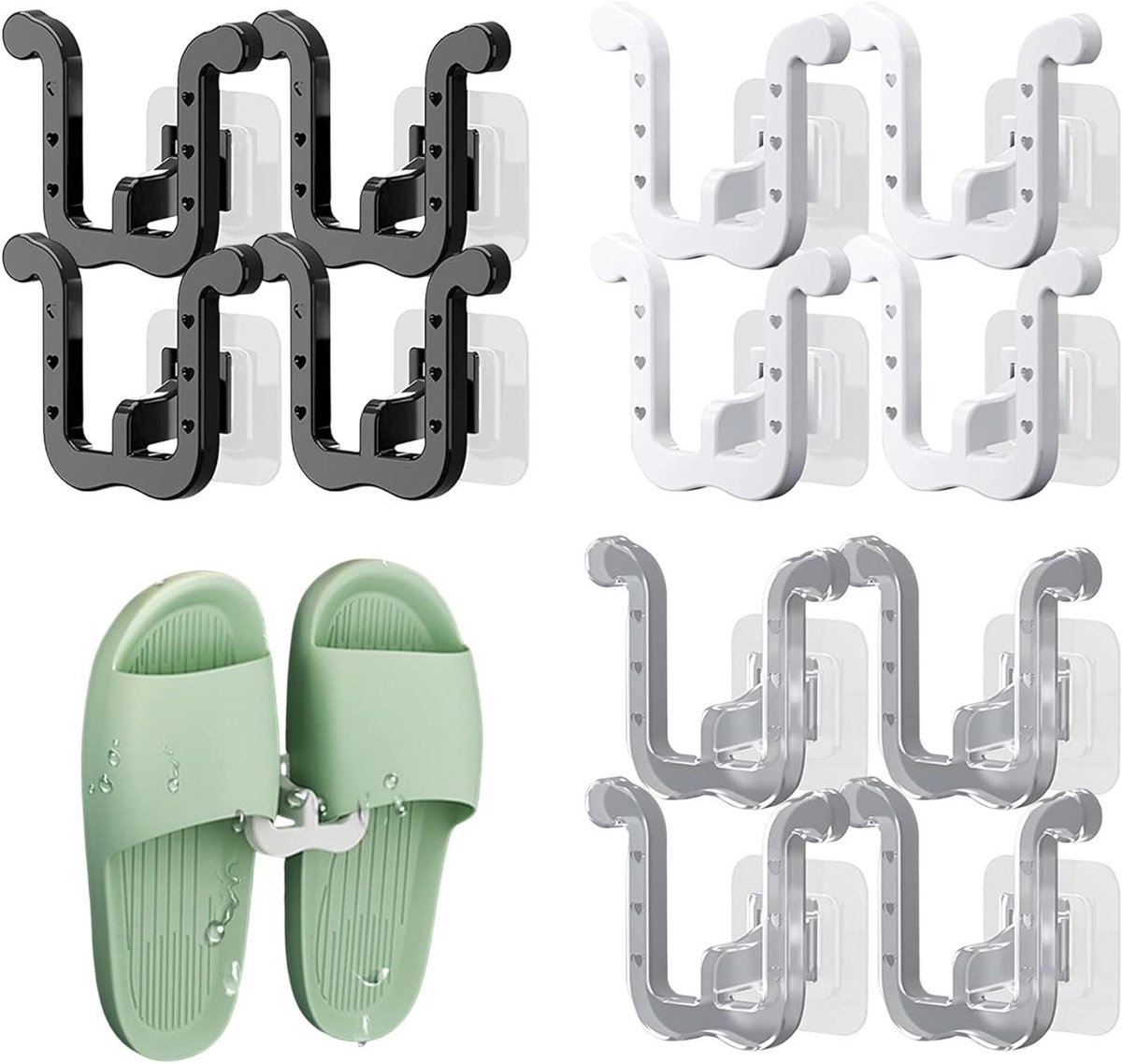 Schoenen Organizer - Slippers Houder - Ruimte Besparen - Zelfklevend - 12 Stuks - Mix Kleuren