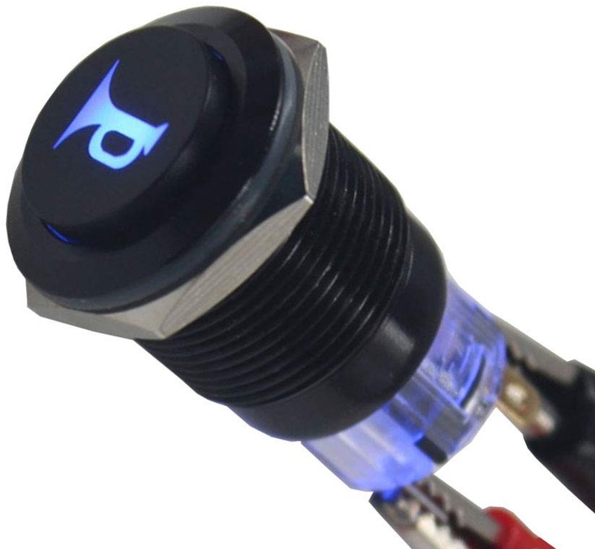 aladdien - Drukknop Schakelaar - Waterdicht - IP65 - 19mm - 12V 5A - Verlichting - Blauwe Schakelaar - Elektronisch